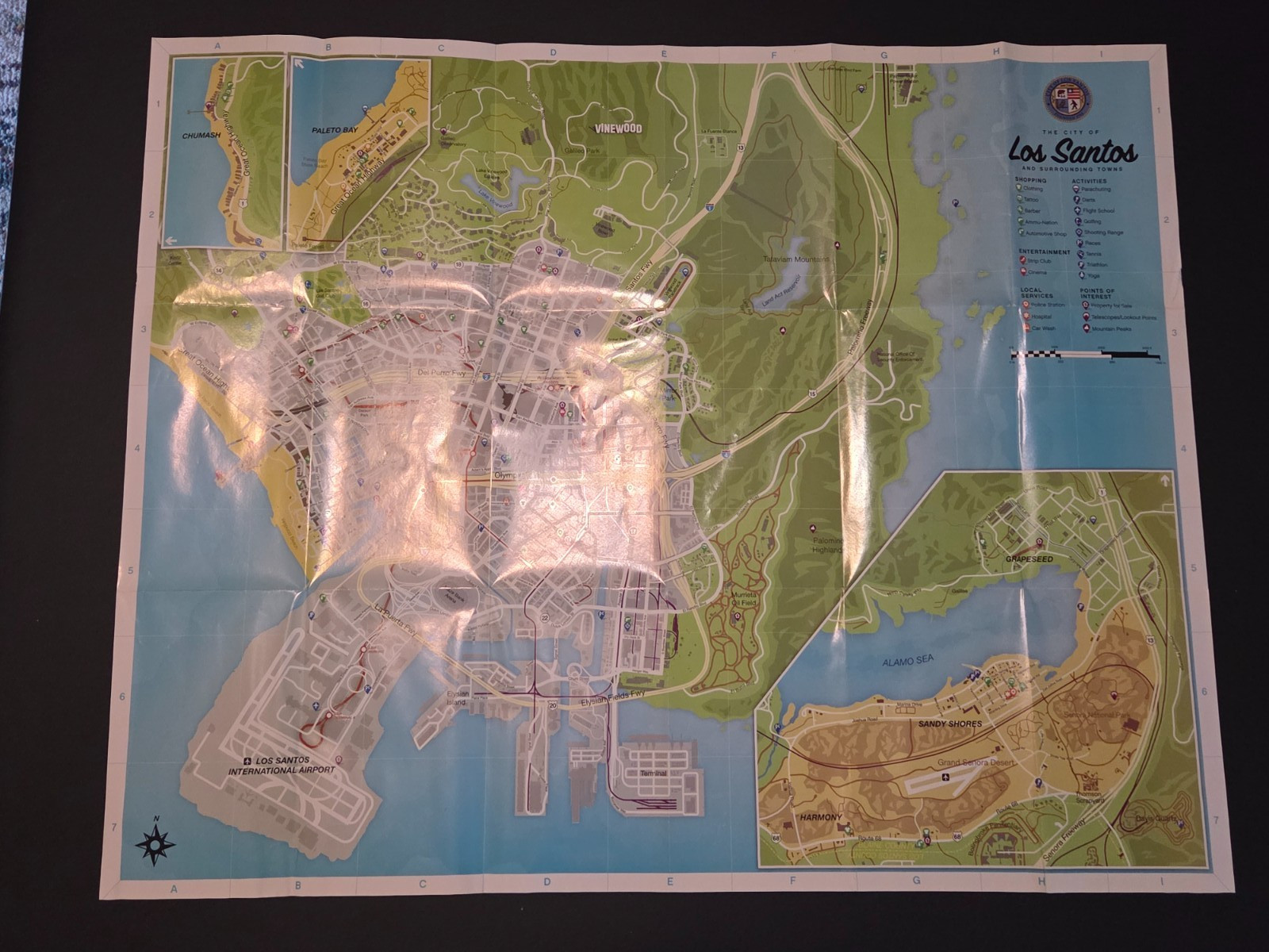 Grand Theft Auto V Los Santos Blaine County Foldout Wall Map XBOX Playstation