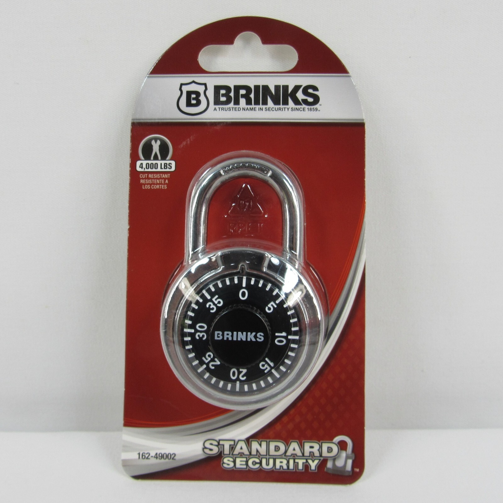 Brinks Padlock Standard Security 3 Dial Combination Lock #162-49002