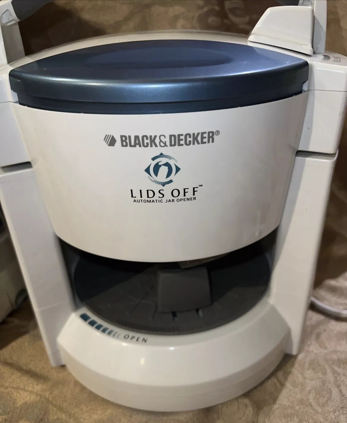 Black & Decker Lids Off Automatic Jar Opener JW200 White EUC
