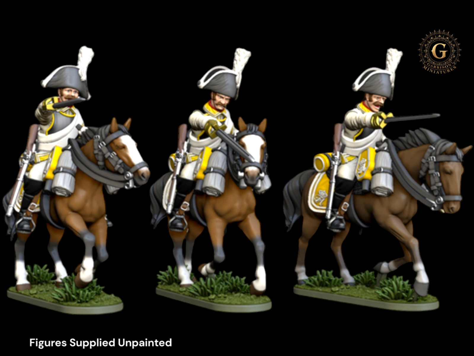 Kingdom of Saxony Cuirassiers Charging X3 28mm Napoleonic Wargame Miniatures