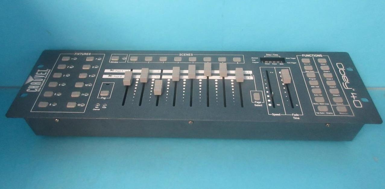 CHAUVET DJ "OBEY 40" DMX LIGHT / FOG CONTROLLER RACKMOUNT 192 DMX CHANNEL 12 FIX