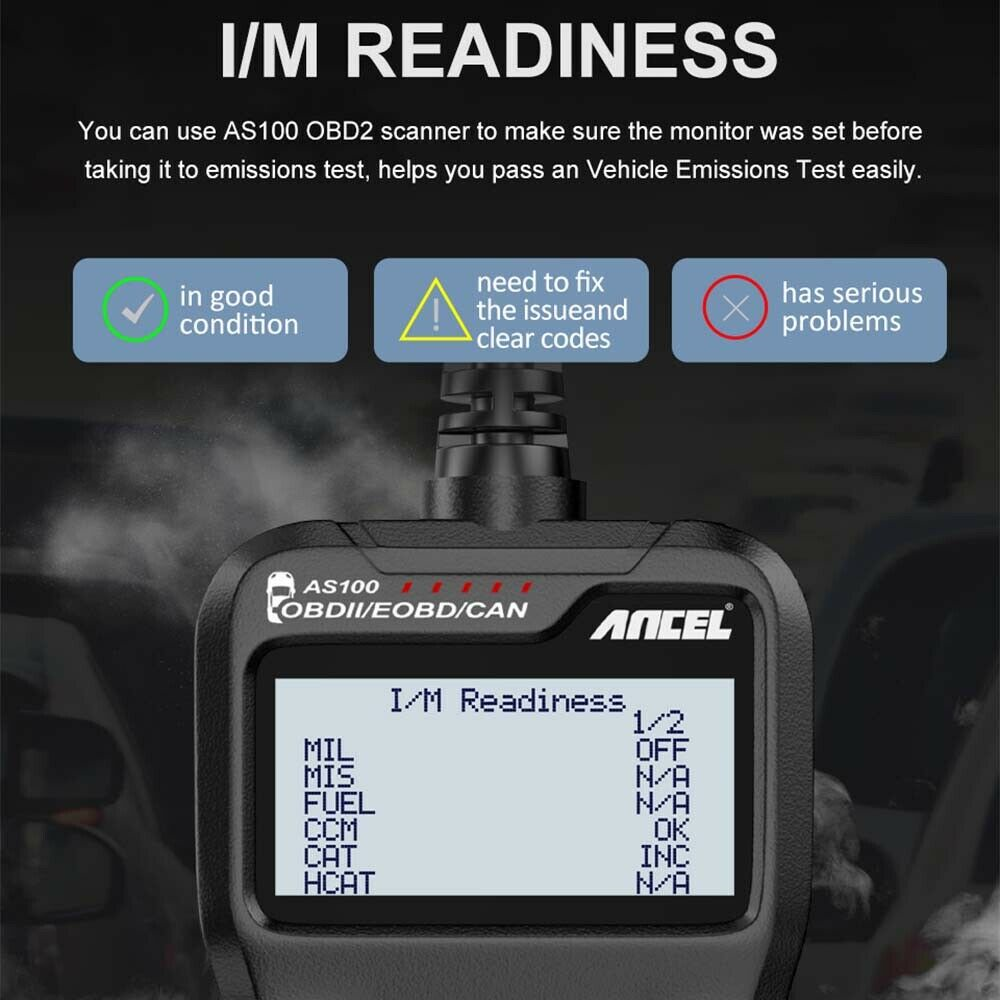 Car OBD2 Fault Code Reader Scanner Smog Test Check Engine Diagnostic Reset Tool