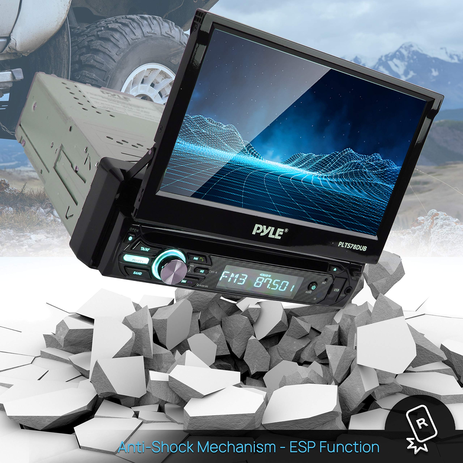 Pyle Single DIN 7" Touchscreen Bluetooth Stereo CD/DVD Receiver