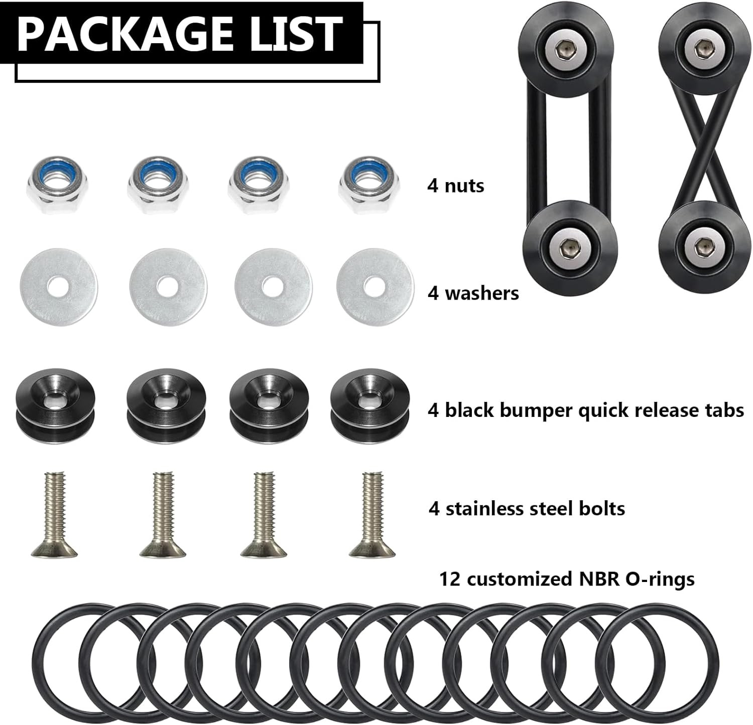 Universal Bumper Clips, Front Rear Bumper Quick Release Kit, Bumper Holders for