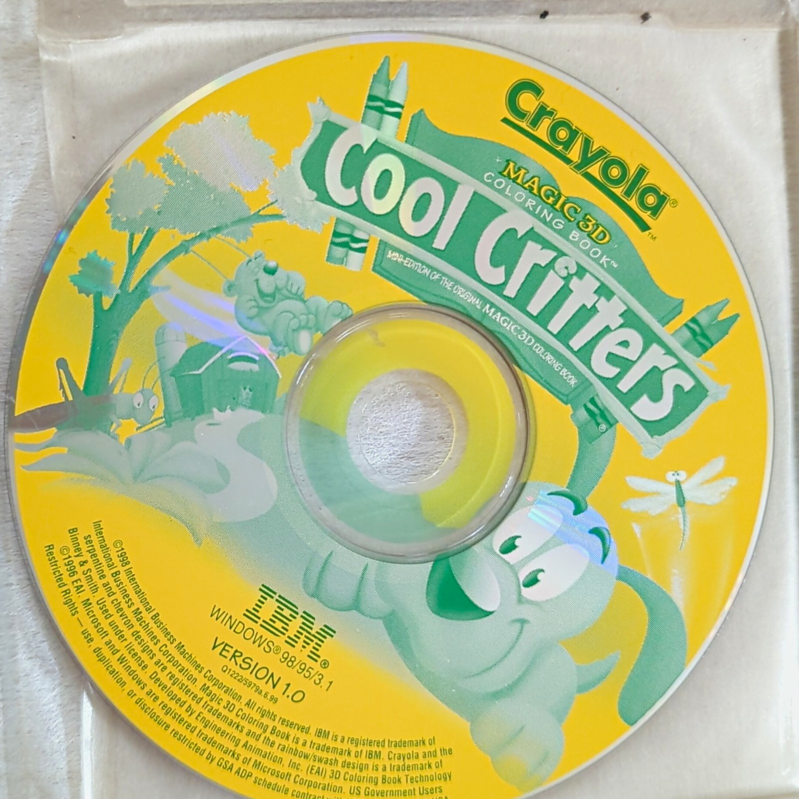 Crayola Magic 3D Coloring Book Cool Critters Educational CD-ROM for Windows, EN