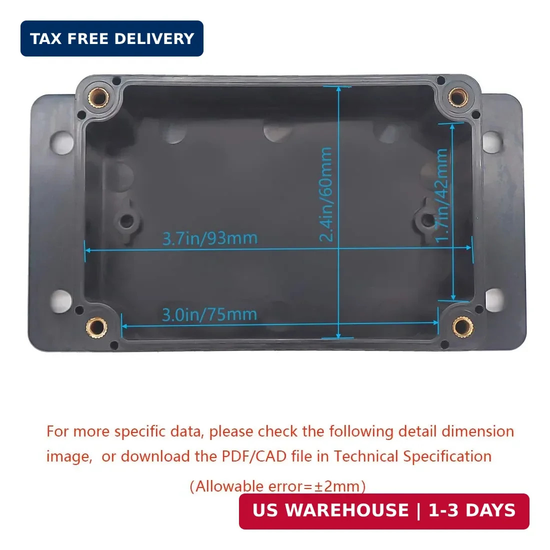 Zulkit Junction Box ABS Plastic Dustproof Waterproof IP65 Universal Electrical B