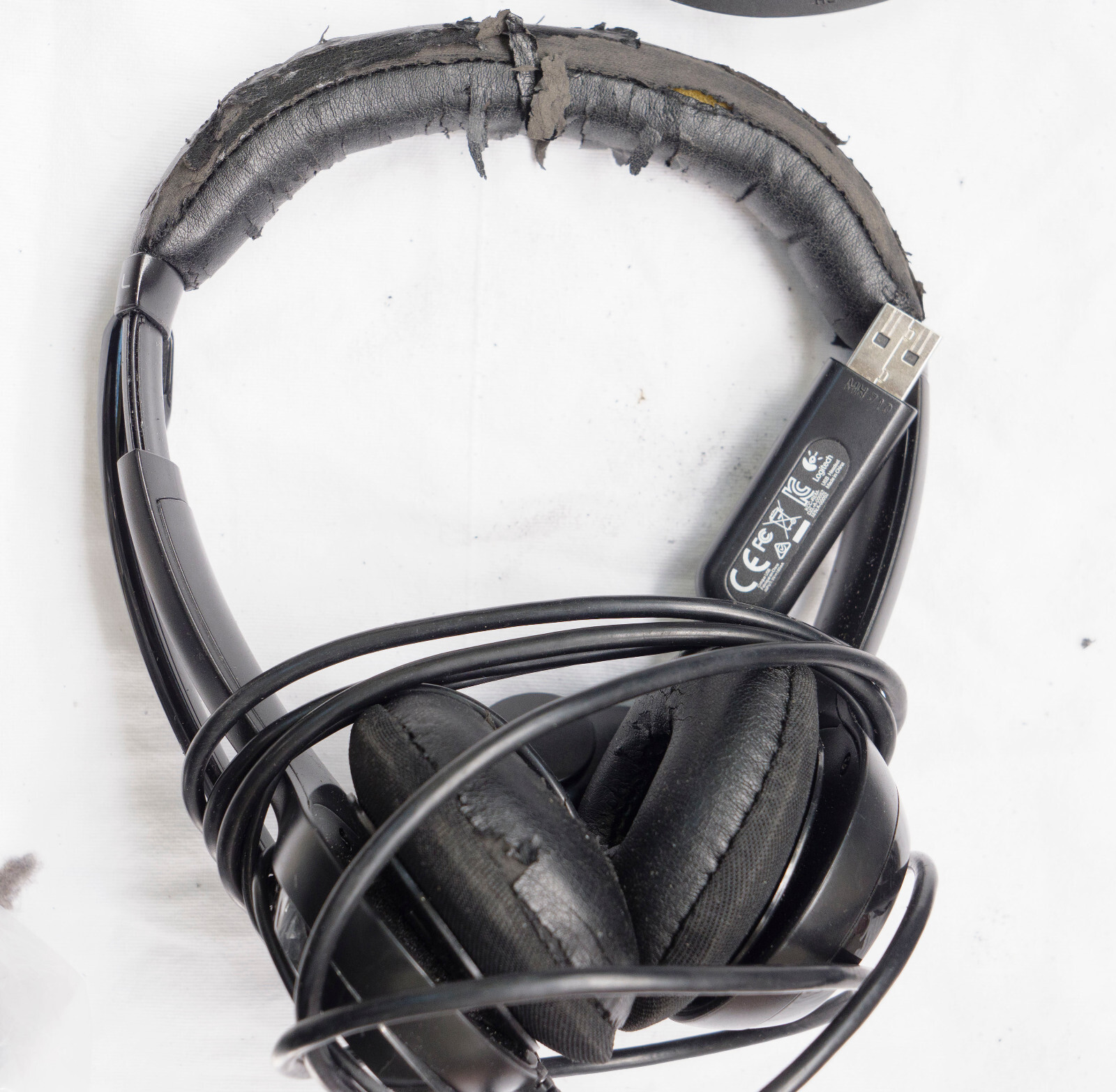 Logitech USB Wired Headset lot, USED bad shape