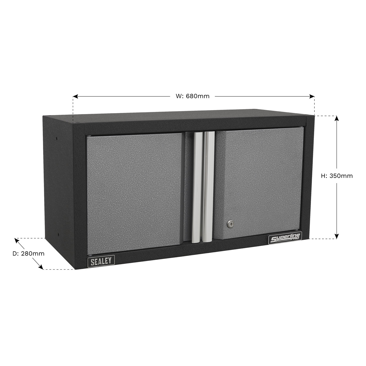 Sealey Modular Wall Cabinet Double Door With Aluminium Handles 680mm APMS65