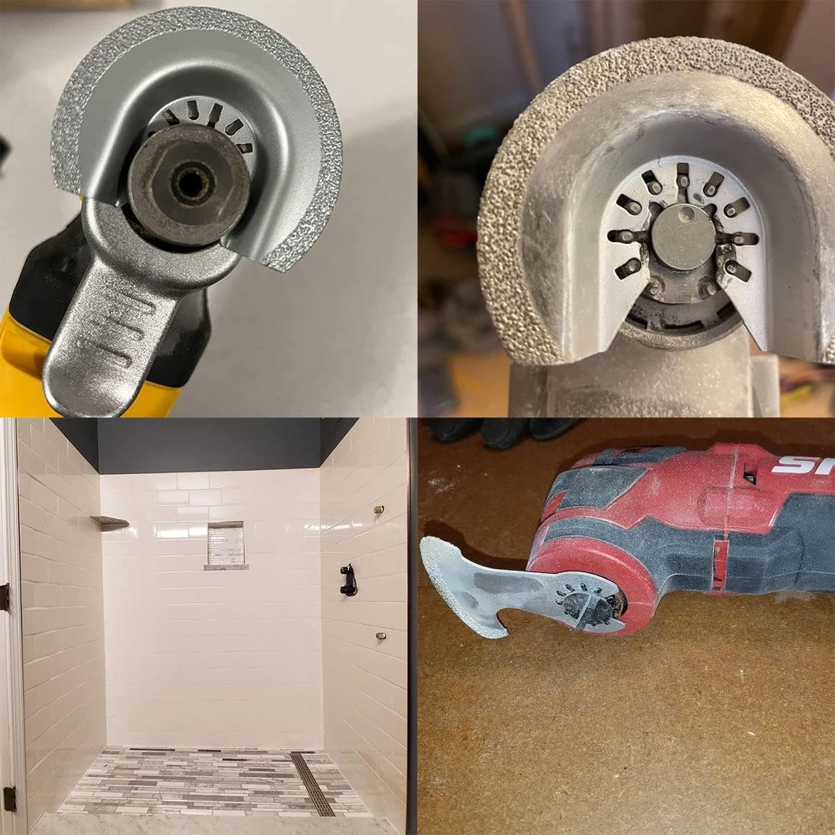 4 Pcs Diamond Oscillating Multi Tool Blades Grout Removal Semi Circle
