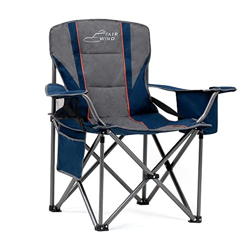 Padded Camping Chair 500LBS Capacity Heavy Duty Oversized Single Pack Blue