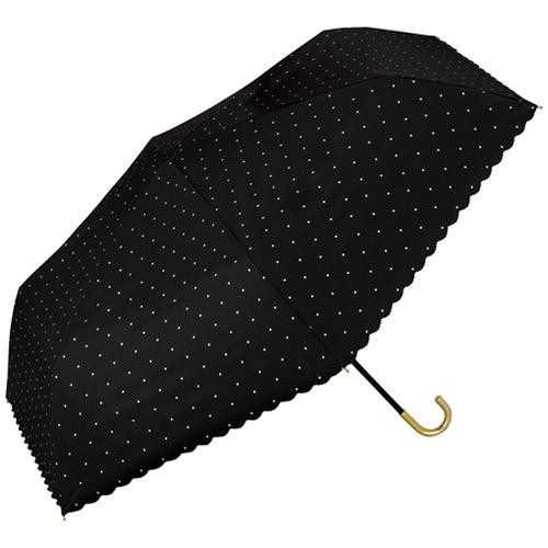 World Party Co Black Shading Dotted Flower Mini Folding Parasol