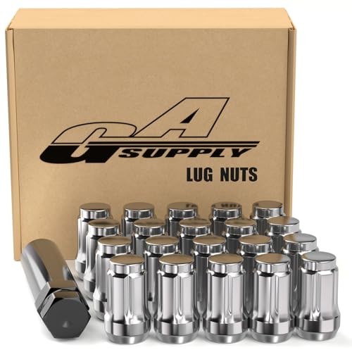 12x1.25 Lug Nuts Spline Closed End Acorn M12x1.25 Silver 20 Pack-1.38" Tall