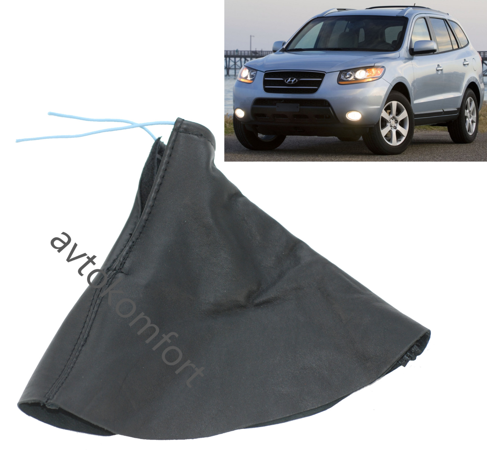 For Hyundai Santa Fe 2006-2012 Genuine Leather Gear Stick Gaiter Boot Cover