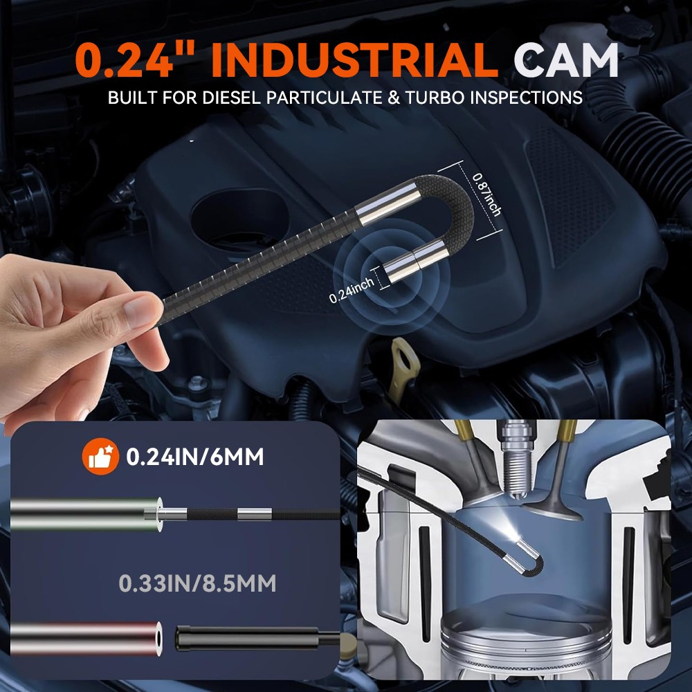 Two-Way Articulating Borescope Camera with Light Endoscope Inspection HD Camera