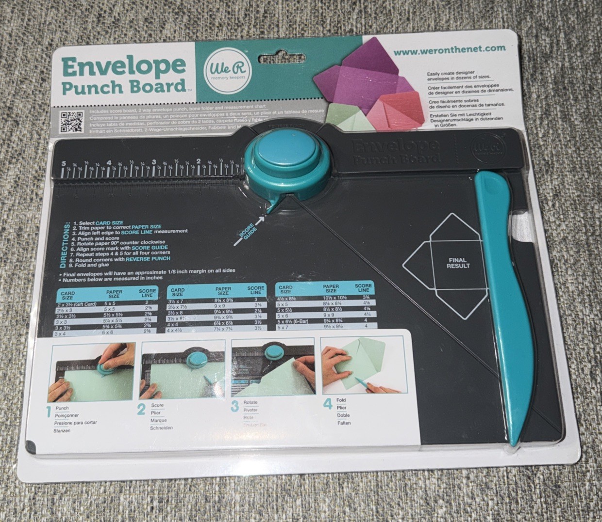 We R Memory Keepers Envelope Punch Board New