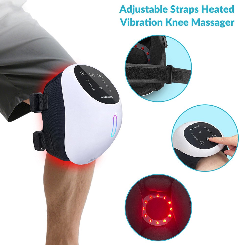 Wireless Knee Wrap Massager Red Light Therapy Multiple Mode for Stiffness Relief