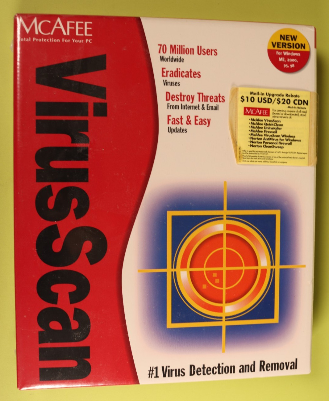 McAfee VirusScan Anti-Virus Software Windows 95 98 ME 2000 NT New Factory Sealed