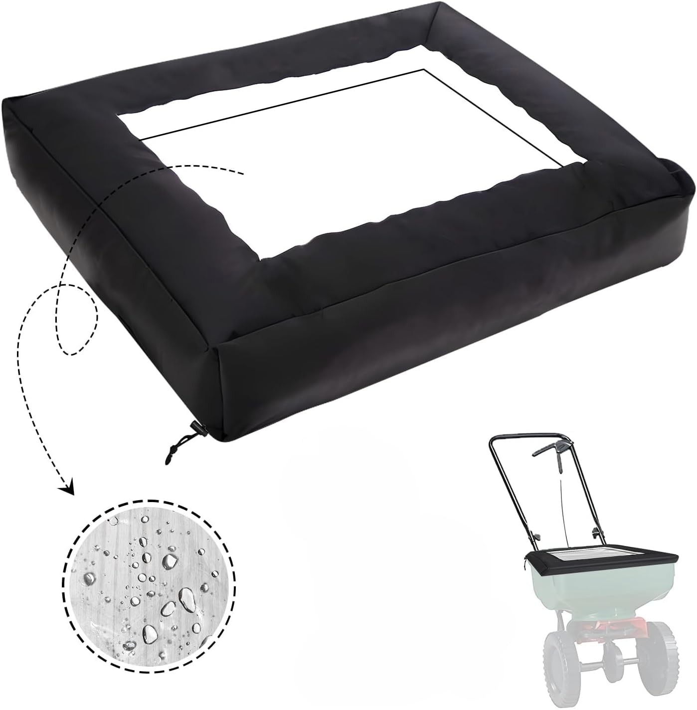 Broadcast Spreader Cover with Durable PVC Clear Window,420D Waterproof Fertil...
