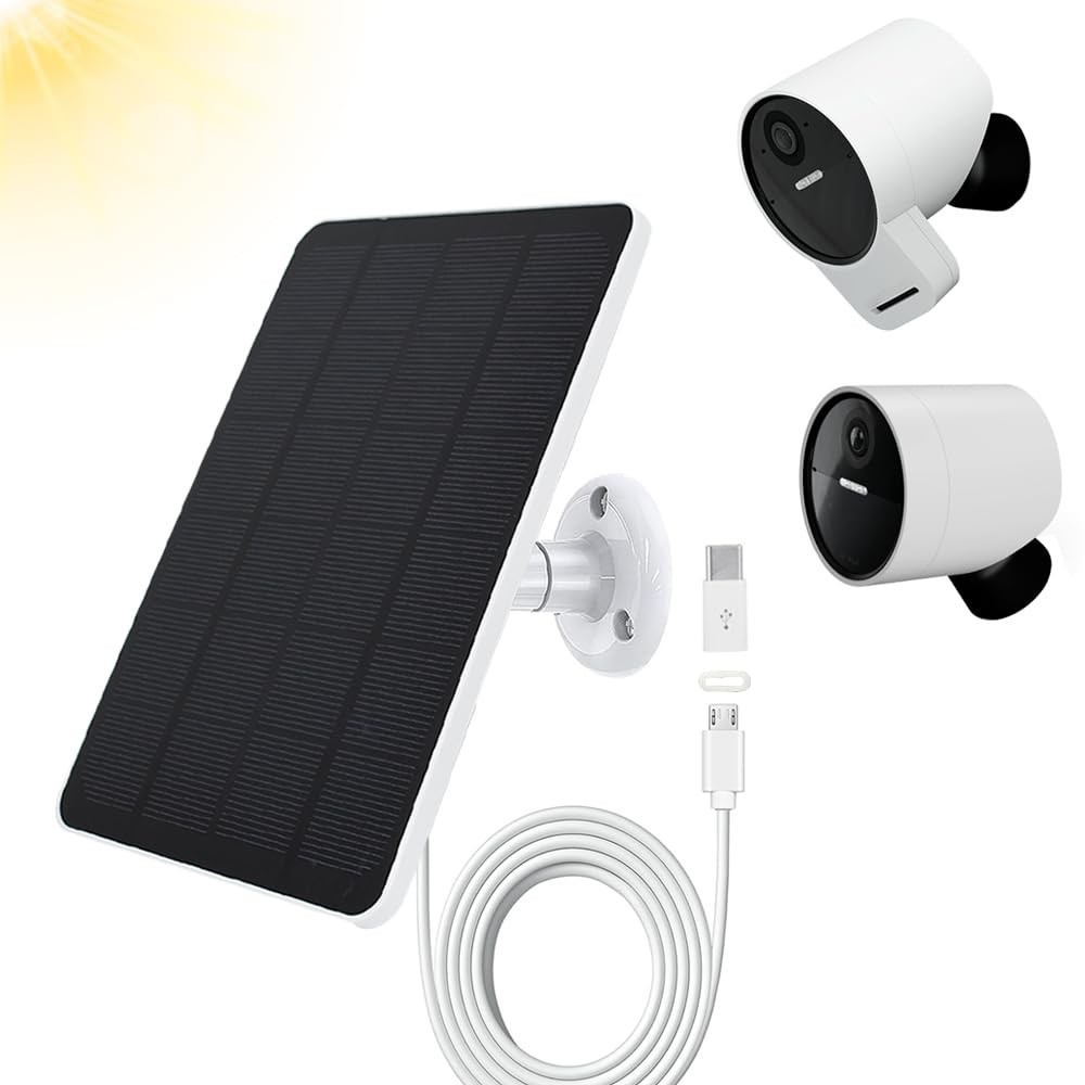 Solar Panel with SimpliSafe Outdoor Series 2 Wireless, 4W 5V Solar Panel with...