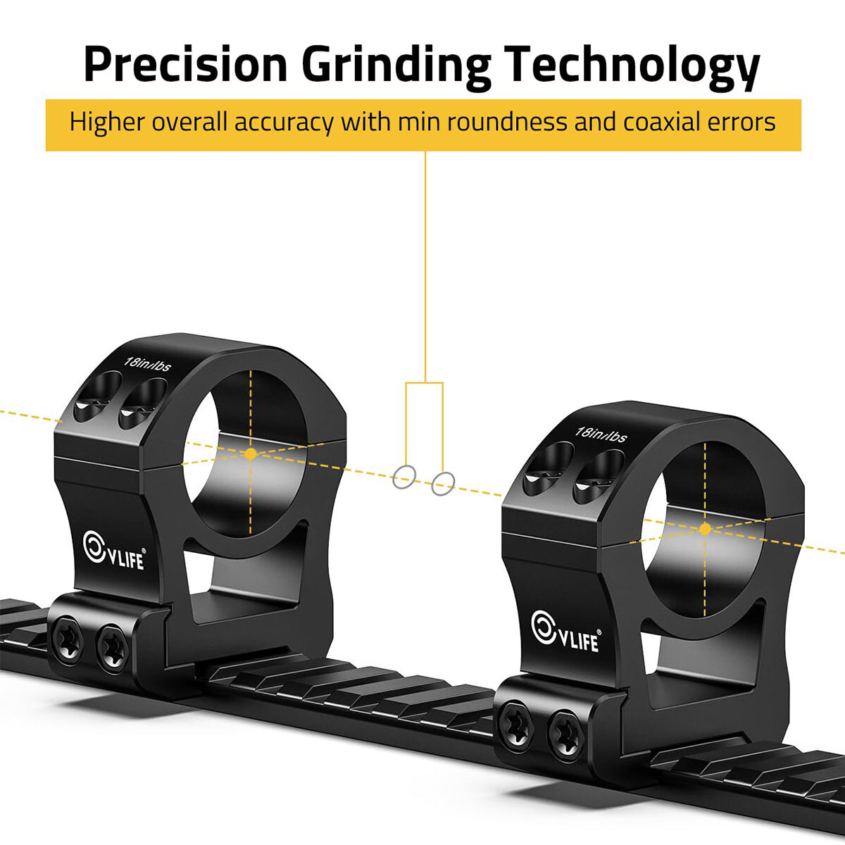 High Profile 1"/25.4MM Precision Scope Ring Mount Compatible with Picatinny Rail