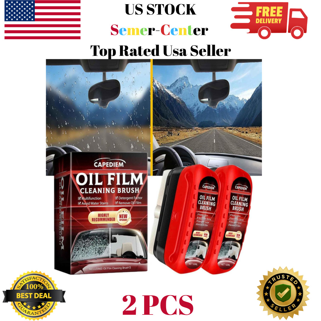 Fululuer Automotive Oil Film Cleaning Brush for Car Windows, Clear Vision Glass