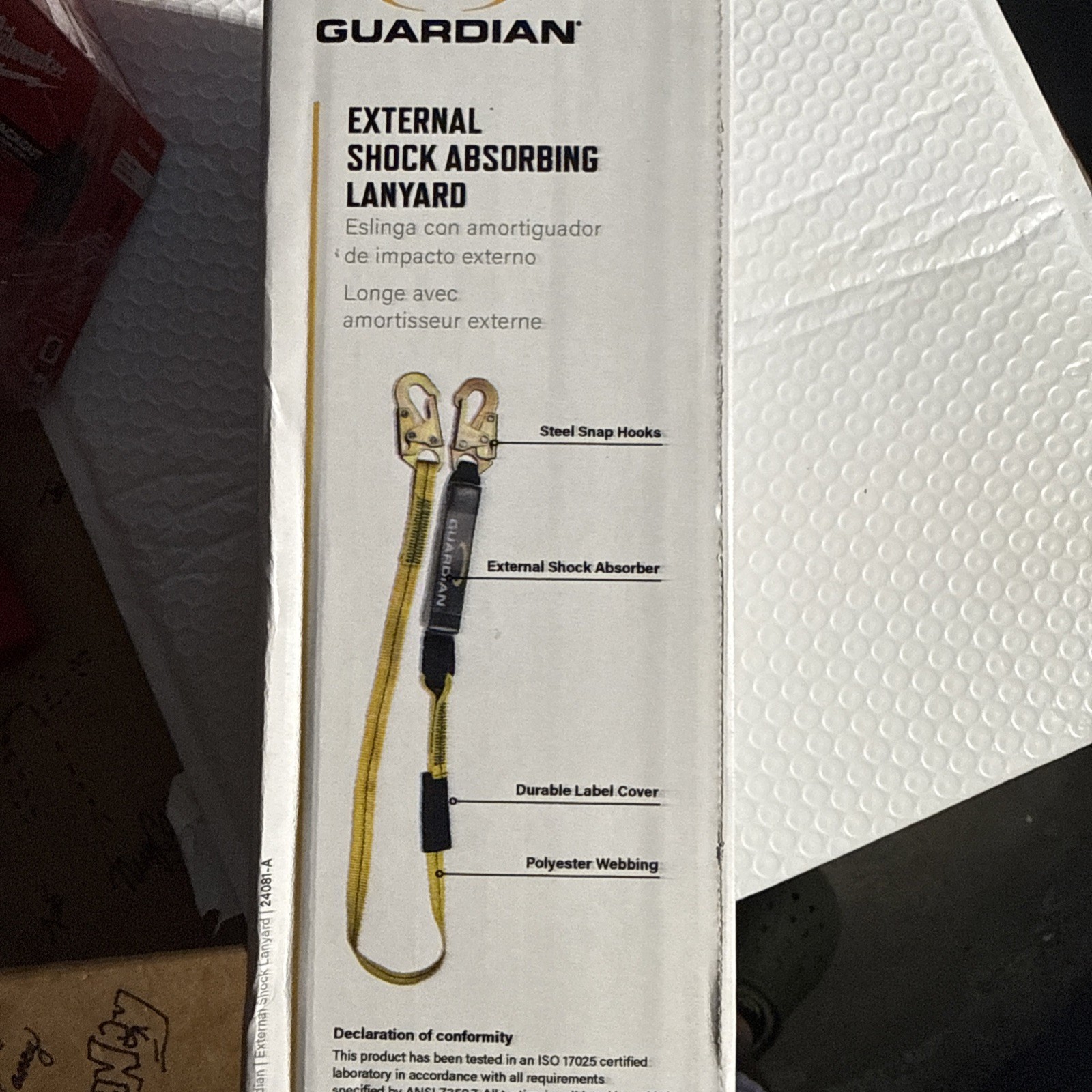 Guardian Fall Protection 01220 External Shock Lanyard