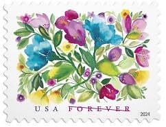 Celebration Blooms Forever Stamp Floral Design Wedding Invitation Mail 80 Cha...