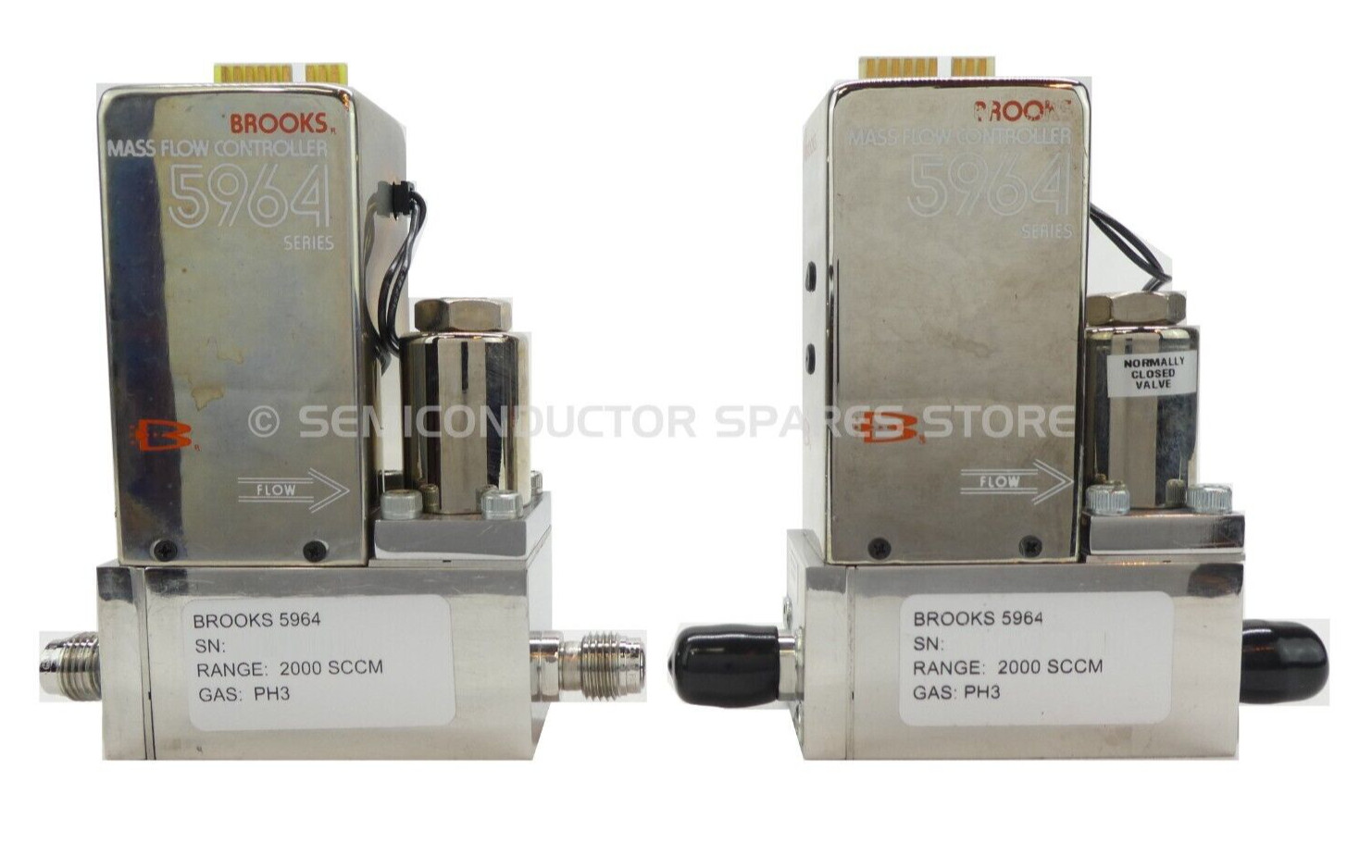 Brooks 5964 Mass Flow Controller MFC 2000 SCCM PH3 Lot of 2 OEM Refurbished
