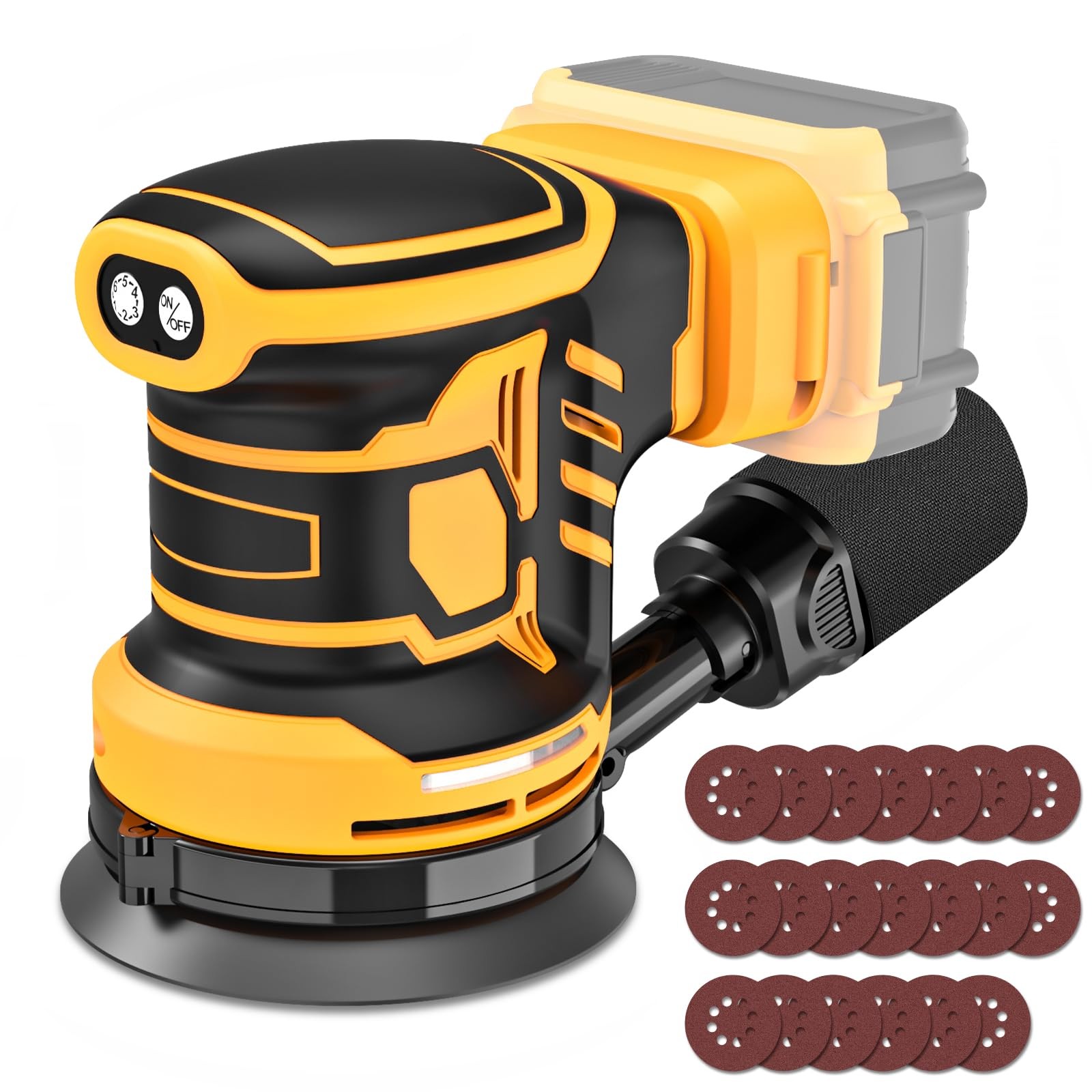Cordless Sander Compatible with DeWalt 20v Battery, Random Orbit Sanders Brus...