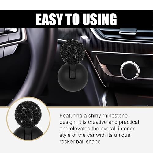 Bling Car Push Starter Button Cover, Rhinestone Auto Engine Joystick Black