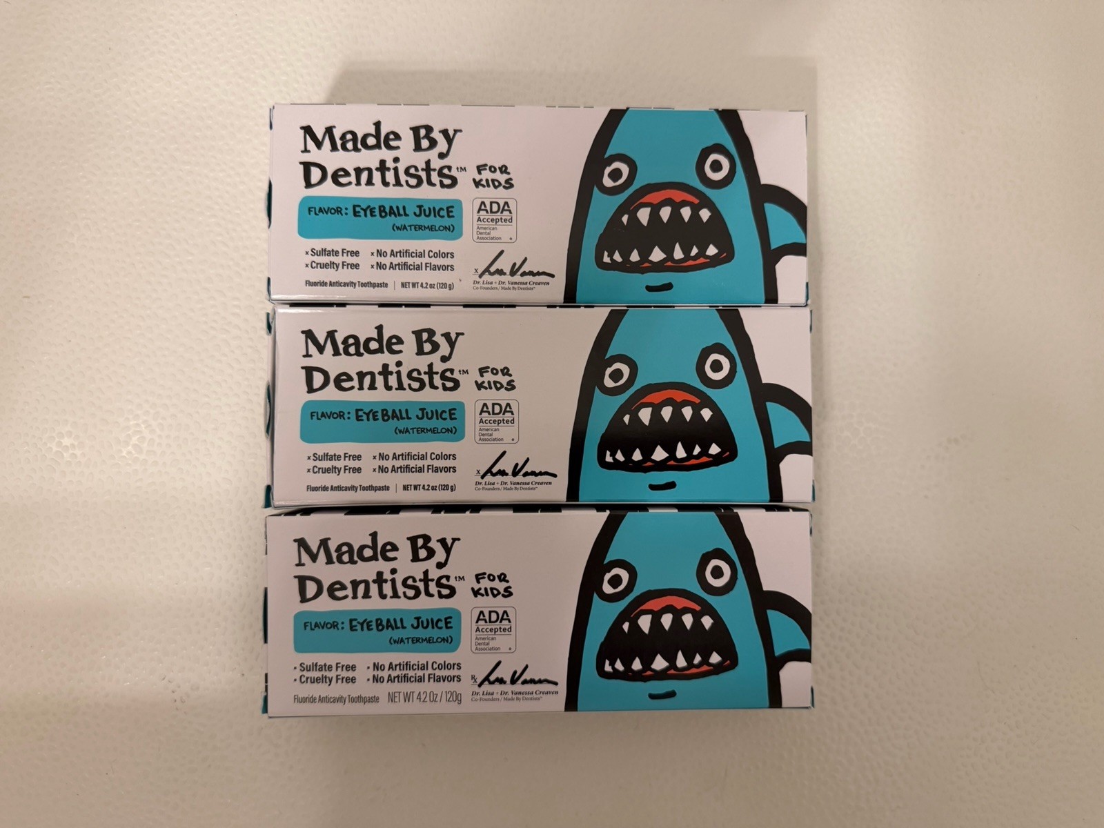 Made By Dentists Kids Toothpaste Eyeball Juice Fluoride 4.2oz 3 Pack
