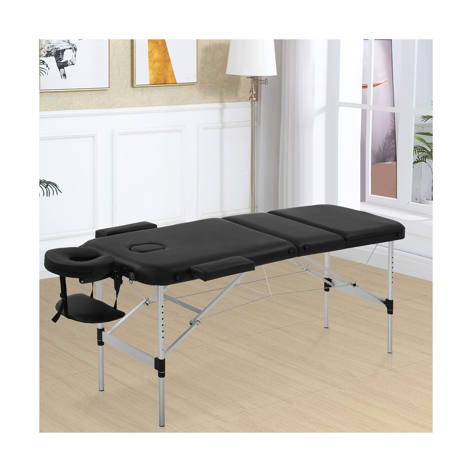 Massage Table Portable Massage Bed 3 Folding 73 Inch Height Adjustable Alumin...