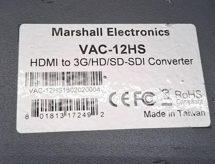 MARSHALL ELECTRONICS HDMI TO 3GSDI/ HD-SDI CONVERTOR VAC-12HS