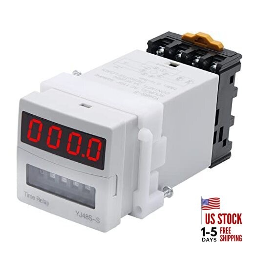 Timer Relay Digital Display 0.1S-99H Delay Time Relay 8 Pin with Base 110V AC