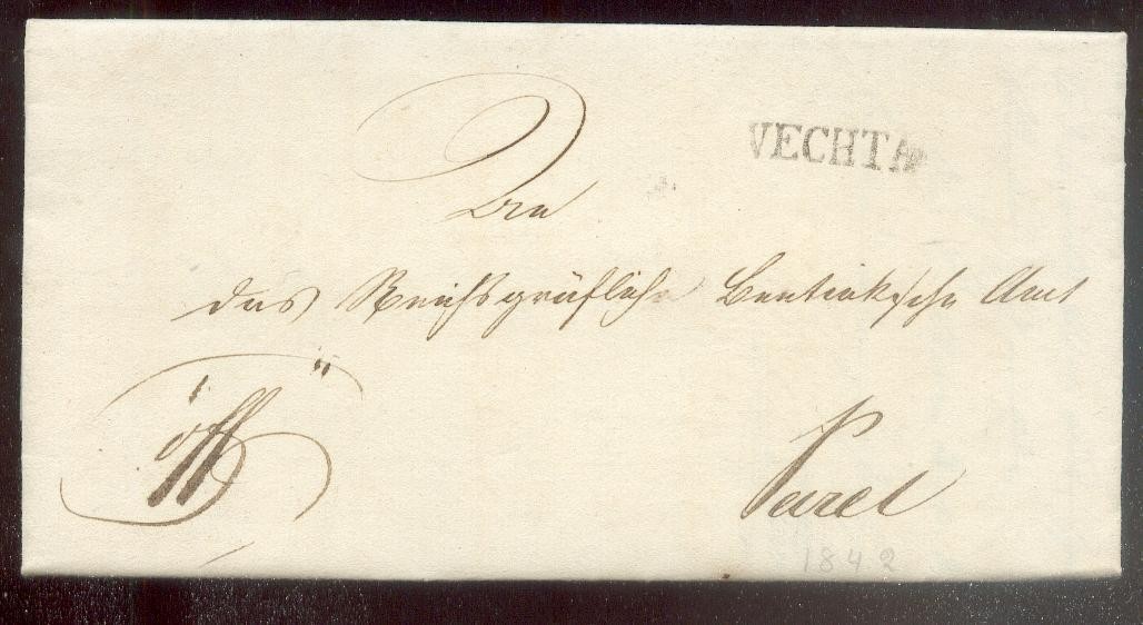 VECHTA 1842 PRE-PHILA LETTER to VAREL (B1672