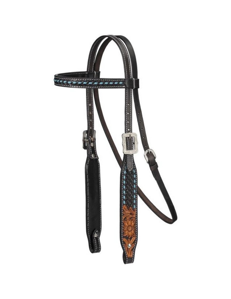 Royal King Western Headstall Benton Browband Leather Dark Oil 45-1035
