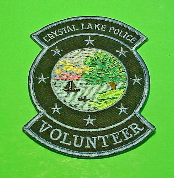 CRYSTAL LAKE ILLINOIS  IL  VOLUNTEER  4 1/2"  POLICE PATCH   FREE SHIPPING!!!