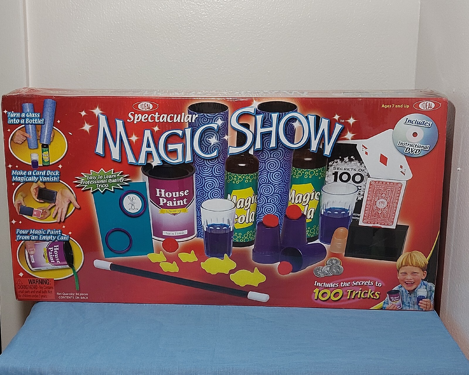 New Ideal 100-Trick Spectacular Magic Show Kit w/DVD & Accessories