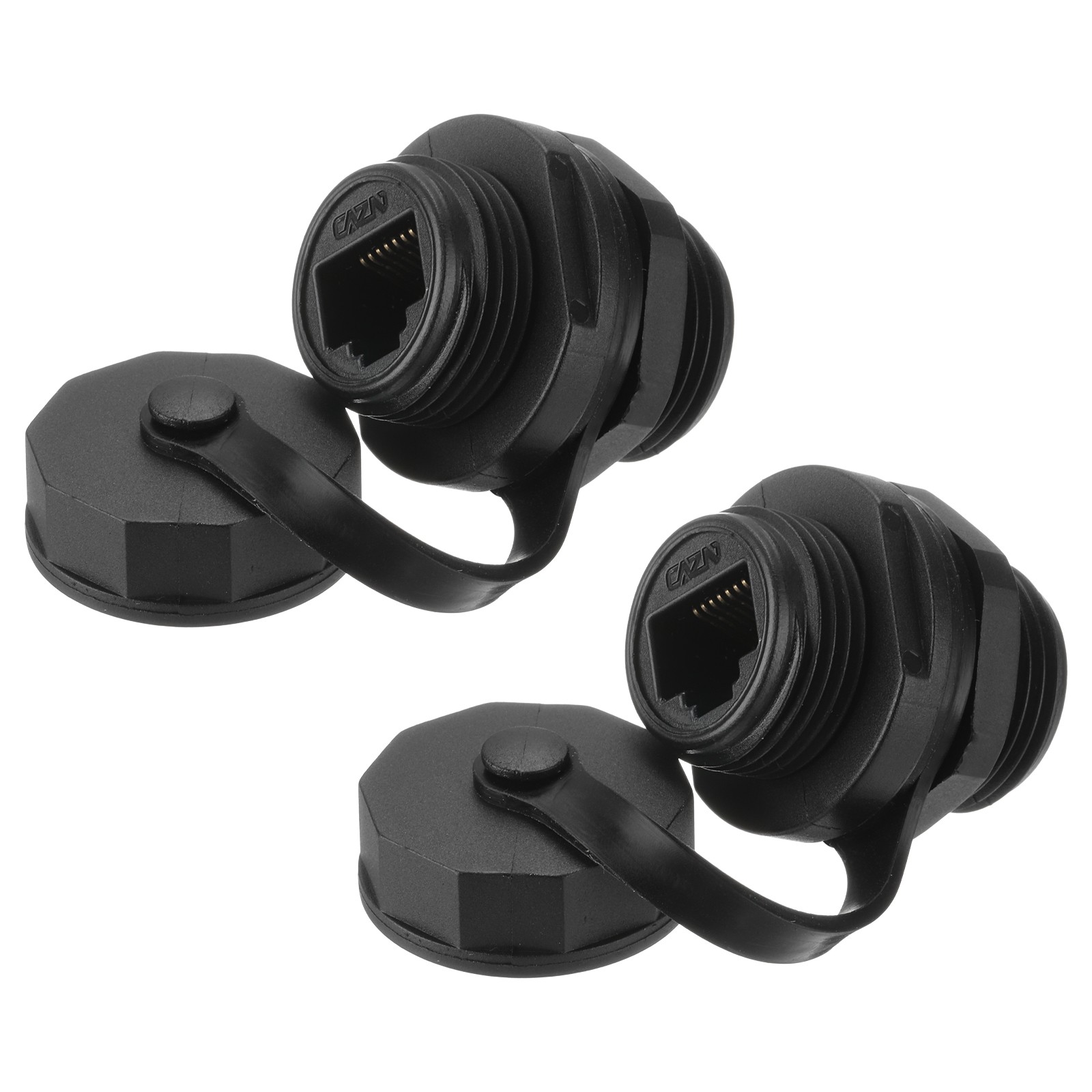 RJ45 Panel Mount Coupler, IP67 Pass Through Connector,Pack of 2