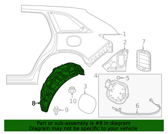 Genuine Mazda Quarter Panel Splash Shield KMV6-56-1J1A