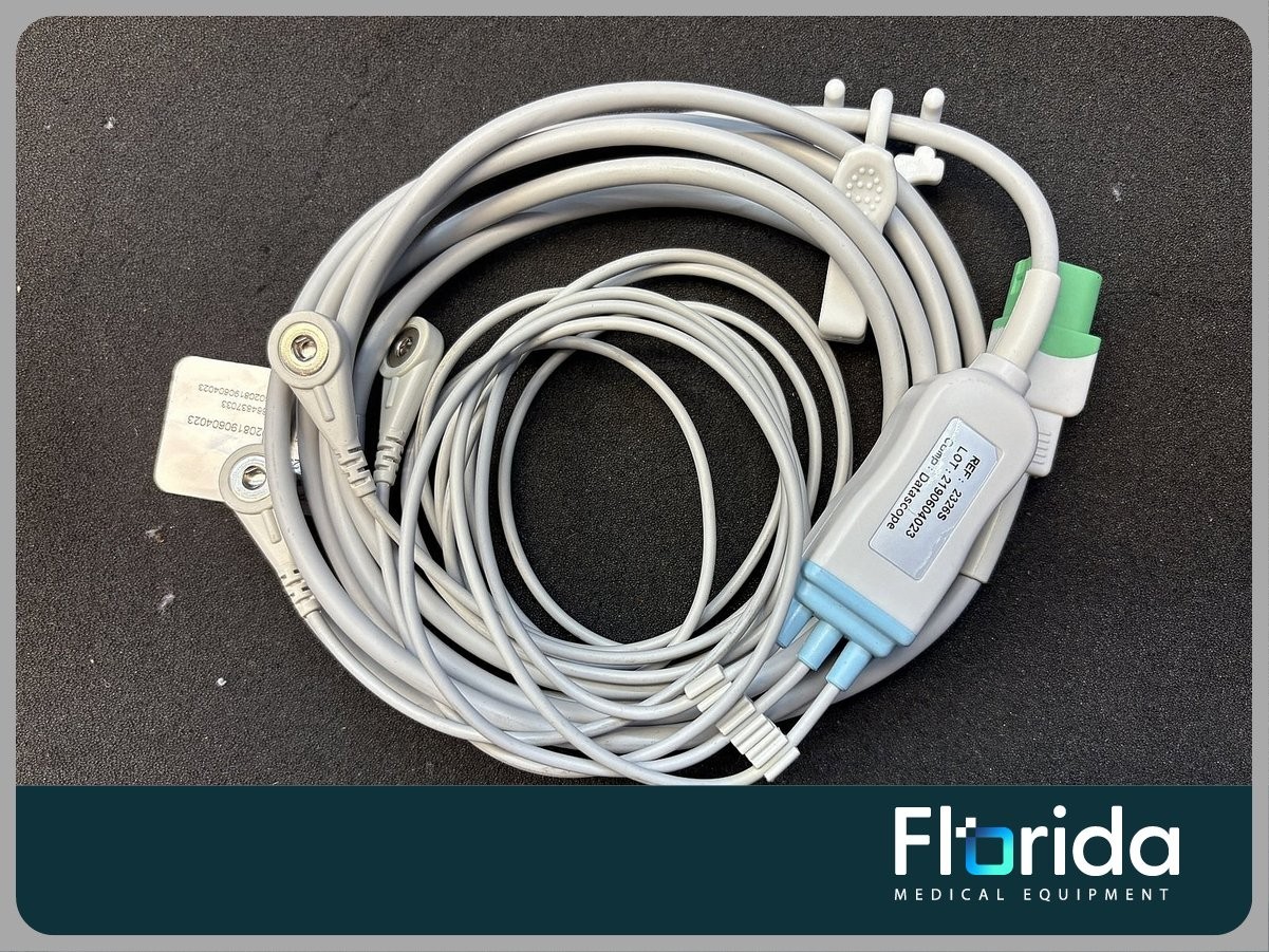 3 LEAD 1 PIECE ECG CABLE FOR MINDRAY-DATASCOPE V12, V21 MONITOR W/ SNAP HEAD