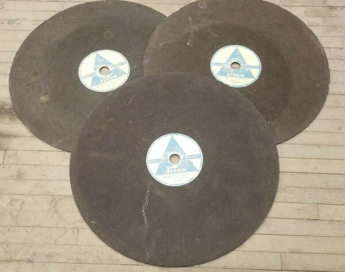 BERGIN 20" 5/32 3700 RPM Masonry Saw Cutting Industrial Blade Lot of 3