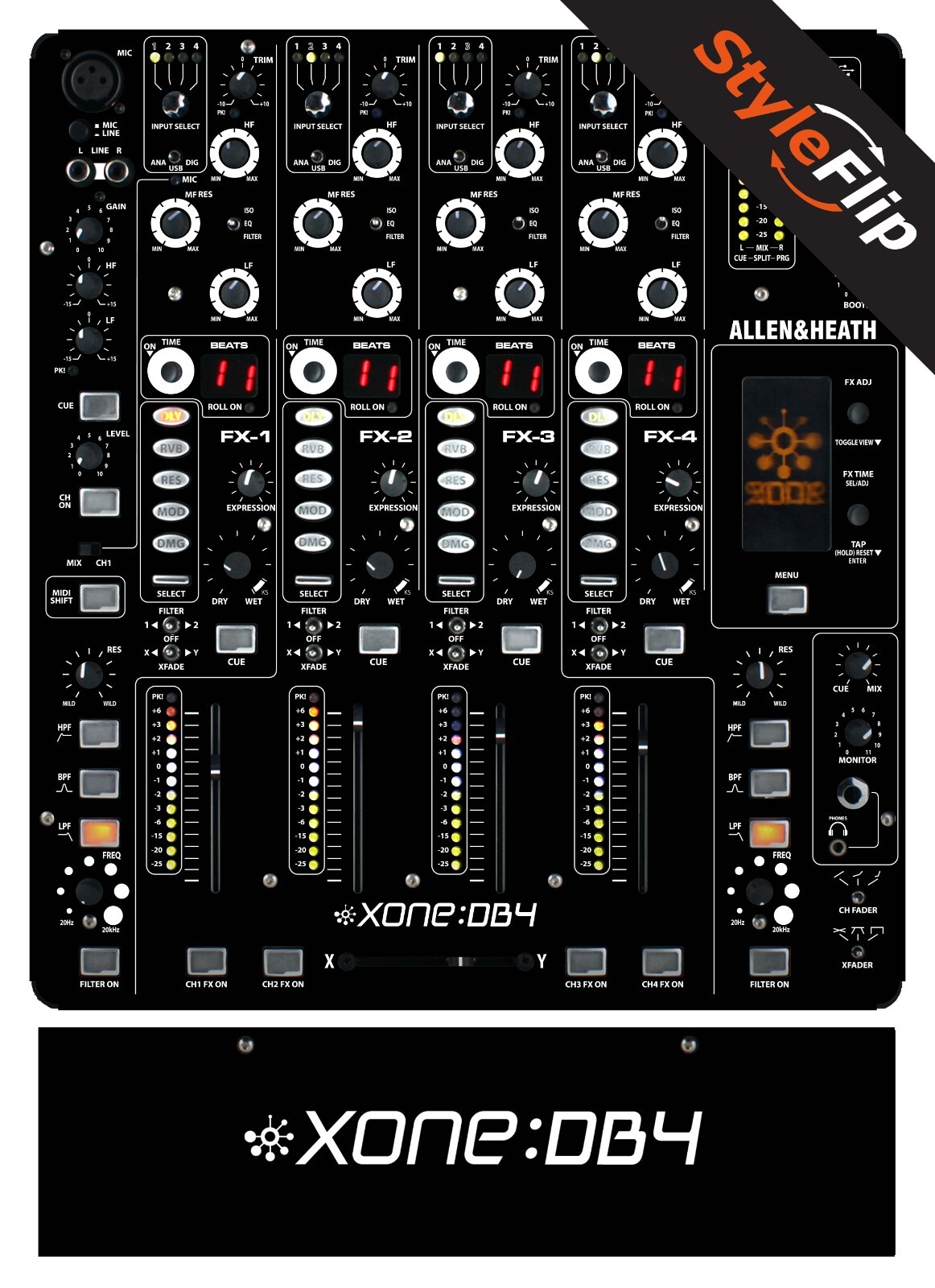 Allen & Heath XONE DB4 Skins | Color Black | Protective Decal | StyleFlip Skins