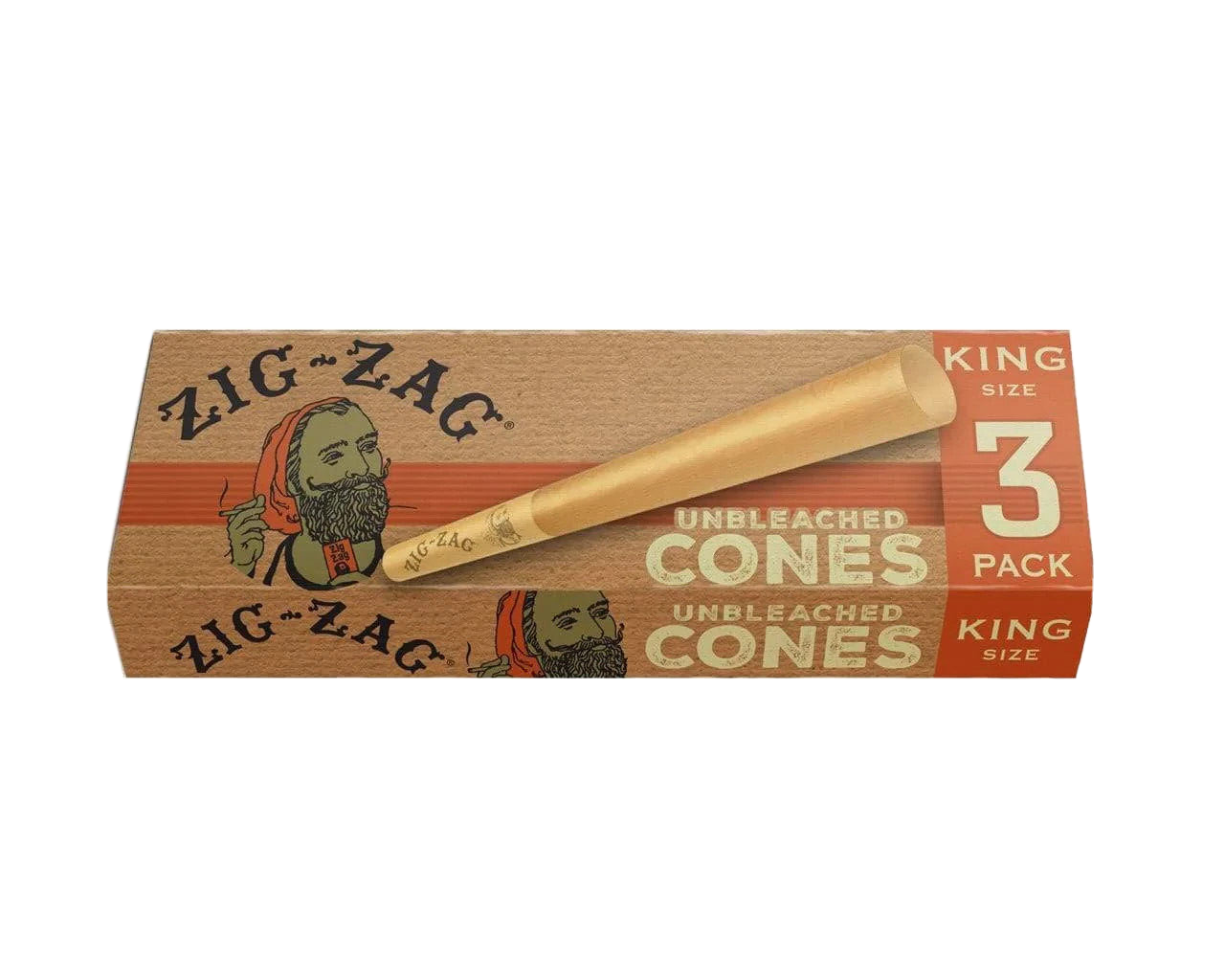😎FULL BOX ZIG ZAG UNBLEACHED CONES✨KING SIZE✨36 PACKS👀