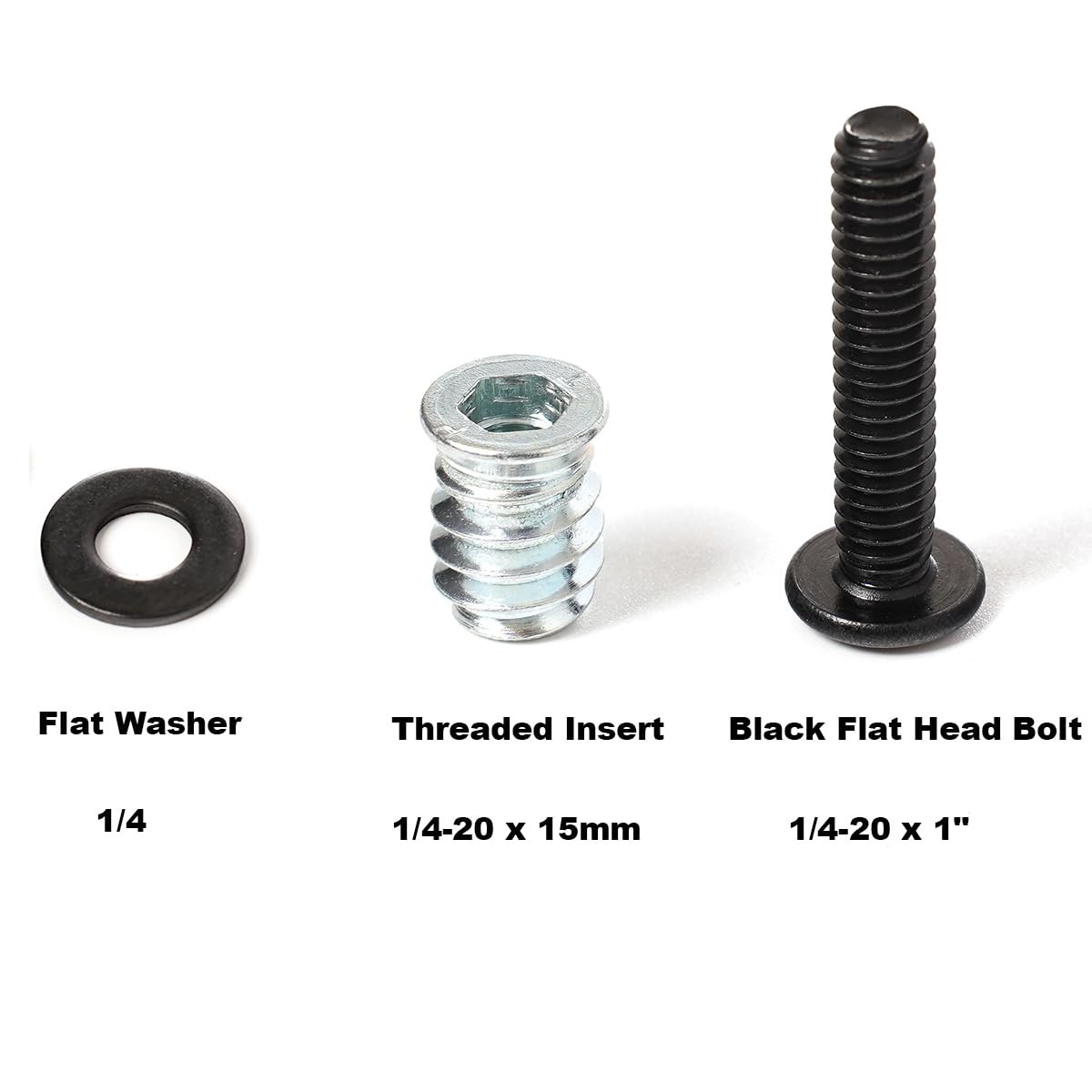 30 Sets 1/4-20 Threaded Inserts and Bolts Kit for Woodworking Wood Inserts an...