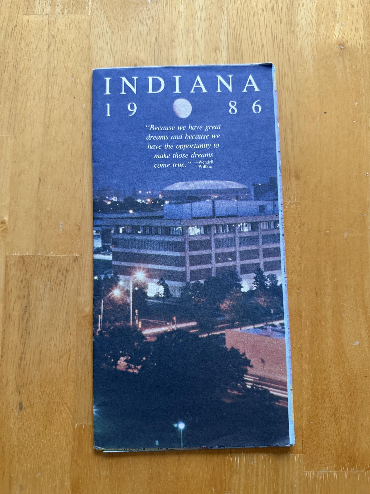Vintage 1986 Indiana Official State Highway Road Map Travel Brochure Folded