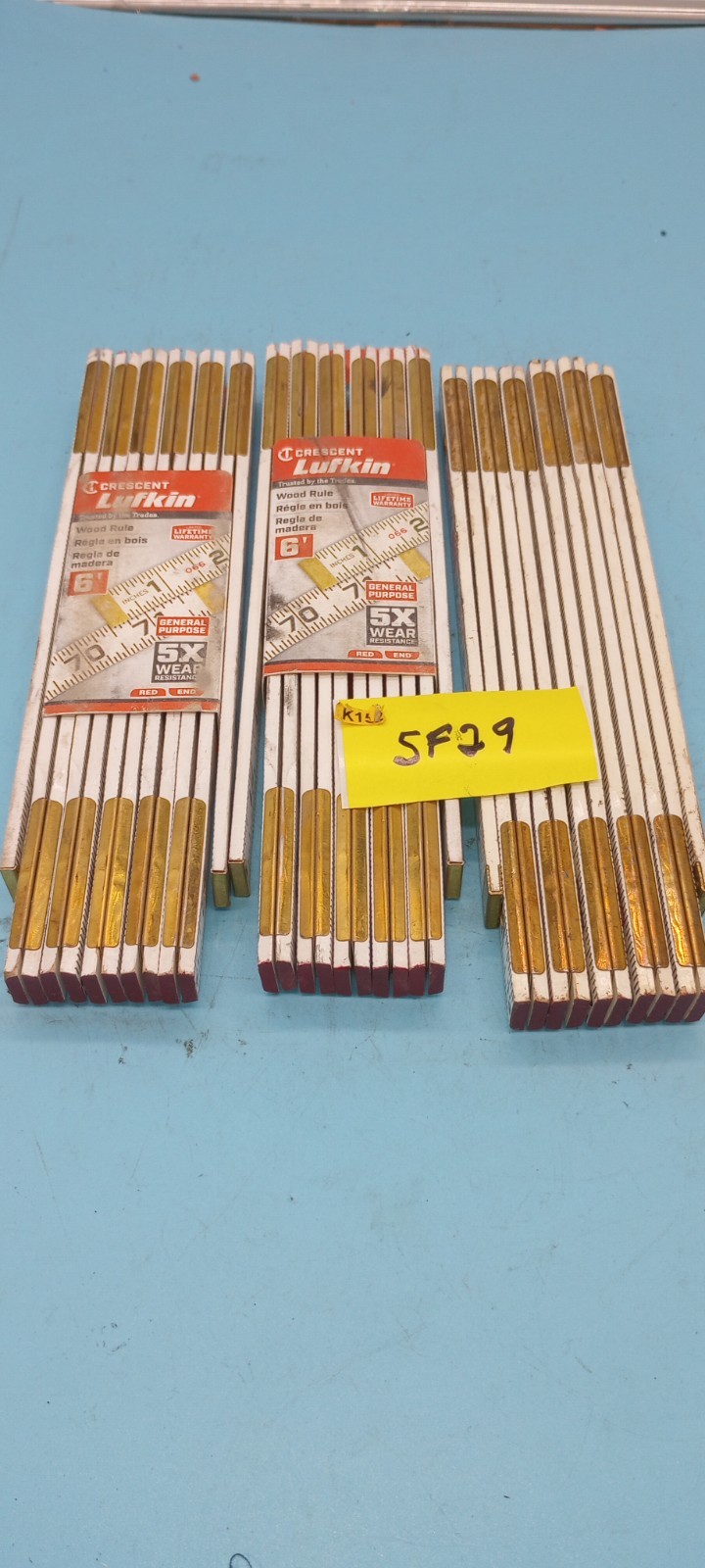 LUFKIN Crescent Wood Rule, Fold, Red End, 5/8"X6', Black 066SN 2 (1 LOT OF 3)