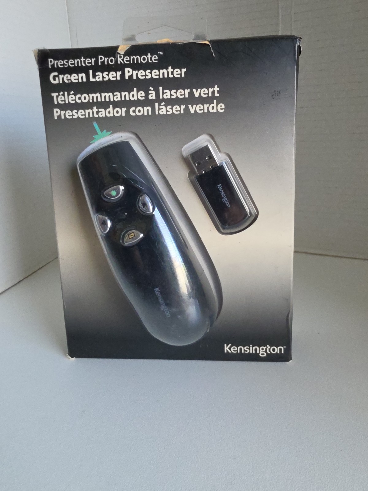 Kensington Presenter Pro Remote Control Black Wireless Ergonomic w/ Green Laser