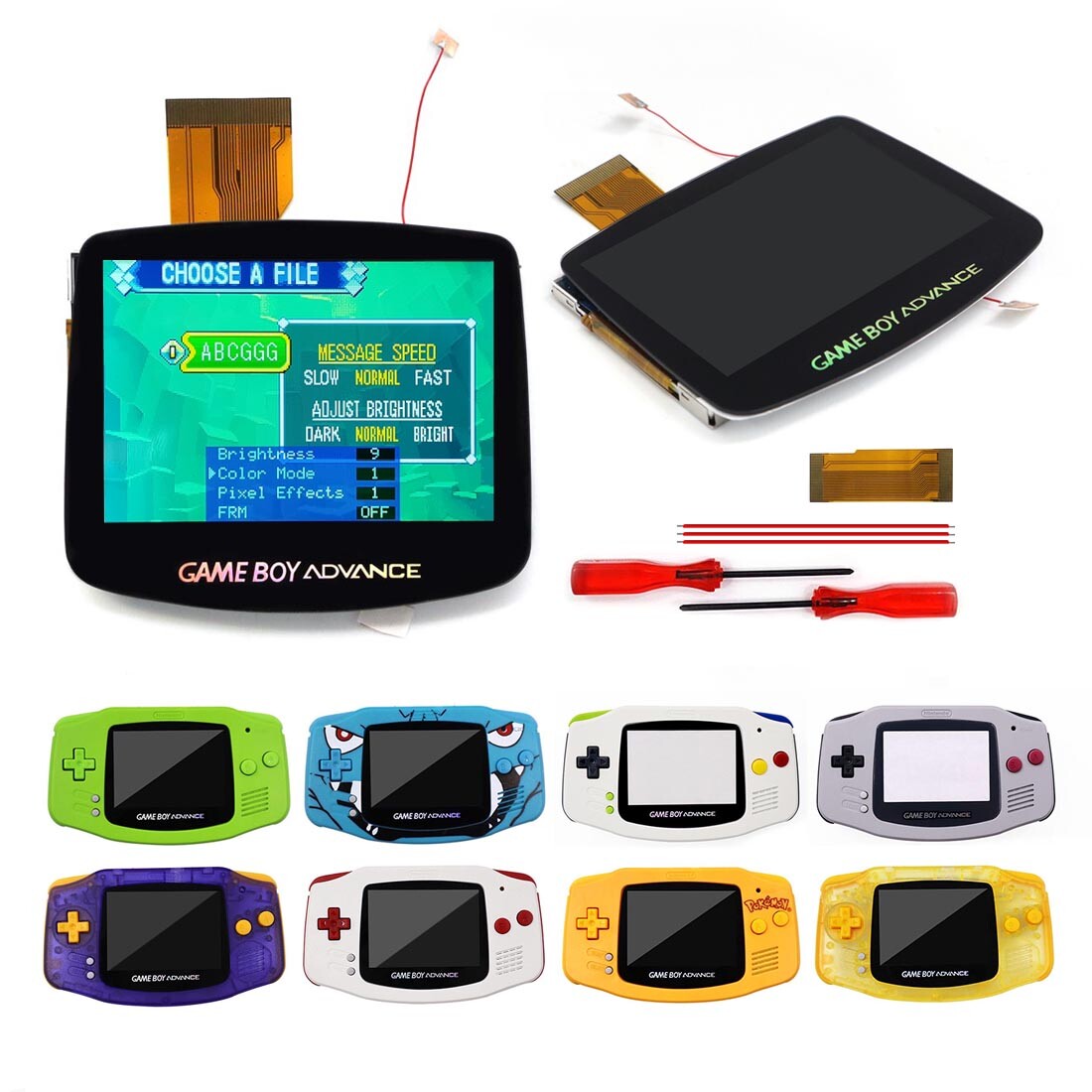 V5 Laminated LCD Display GBA IPS Screen backlight Kit+Shell for GameBoy Advance