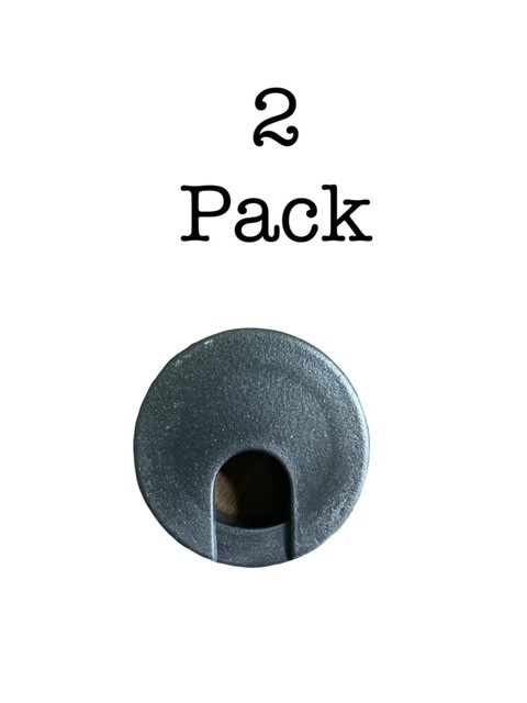 2" DESK / COMPUTER Grommet Hole Plug  Black (2-Pack)